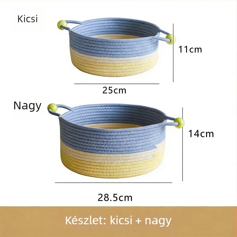 Asztali szövött tárolókosár nassolnivalók és kozmetikumok számára, hordozható éjjeli szervező az éjjeli asztal mellé