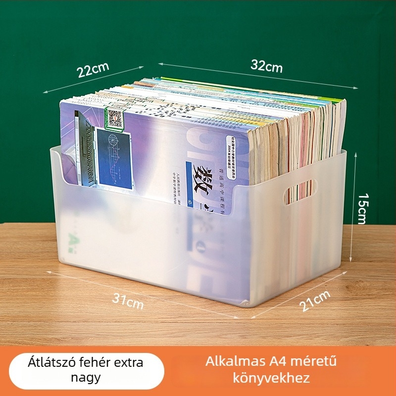 A4-es fájl tároló doboz az asztalhoz – dokumentumok és könyvek rendezésére