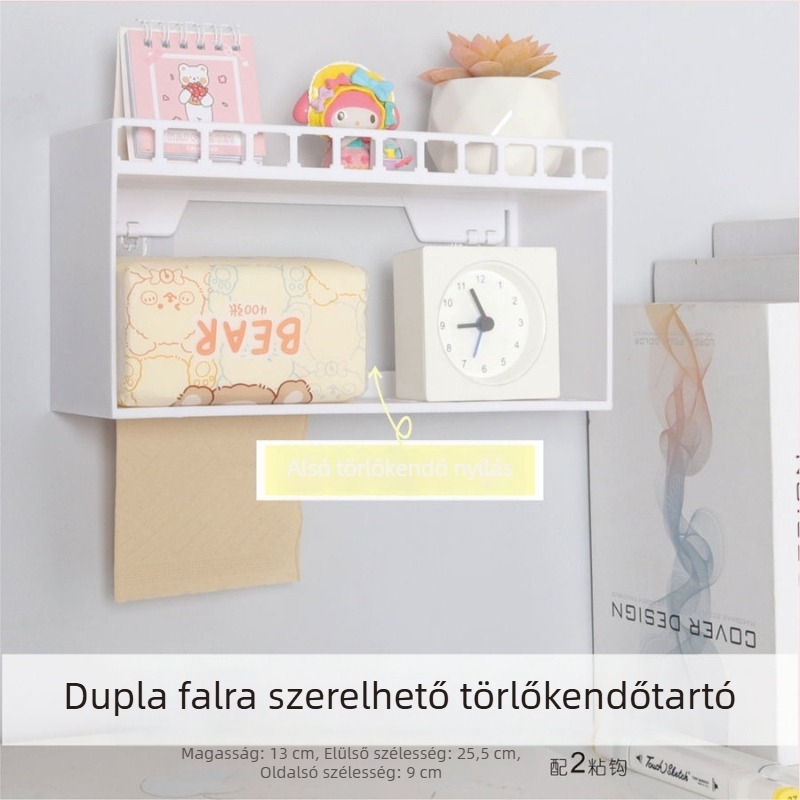 Ágy alatti függő tároló papírzsebkendők és nassolnivalók számára — ágy melletti rendező, kampóval rögzíthető, nordic stílusú