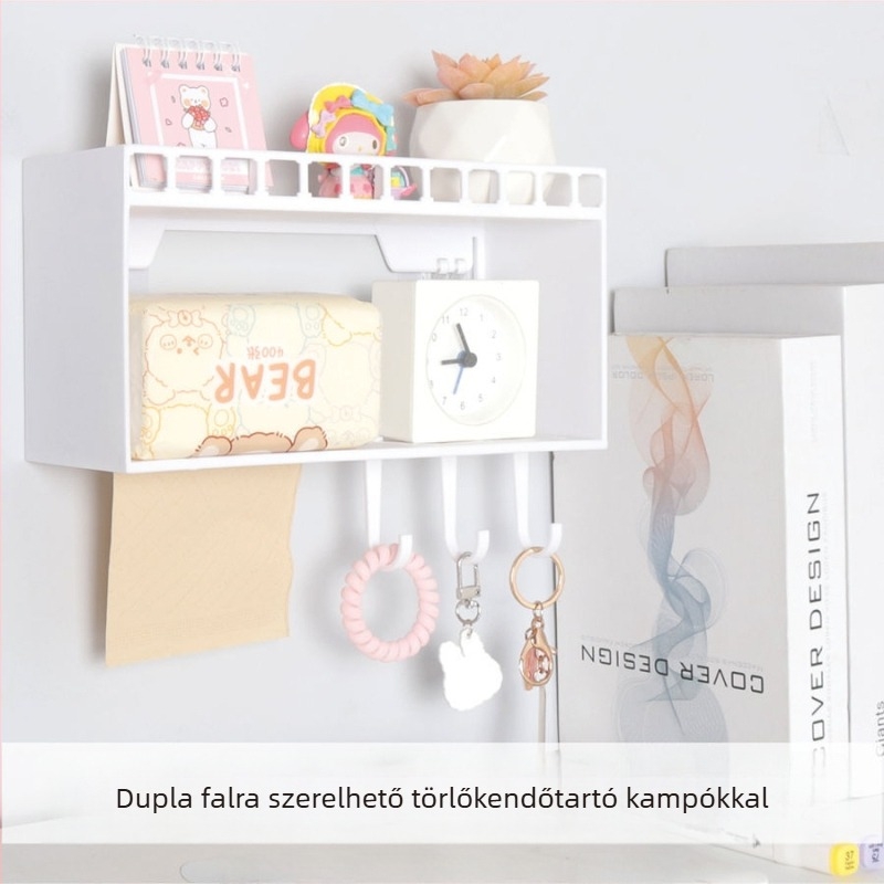 Ágy alatti függő tároló papírzsebkendők és nassolnivalók számára — ágy melletti rendező, kampóval rögzíthető, nordic stílusú