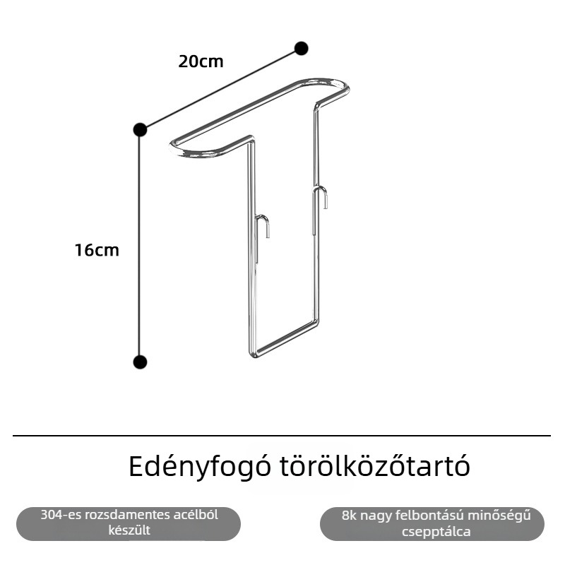Rozsdamentes acél edény- és tál szárító állvány, multifunkcionális konyhai szárító