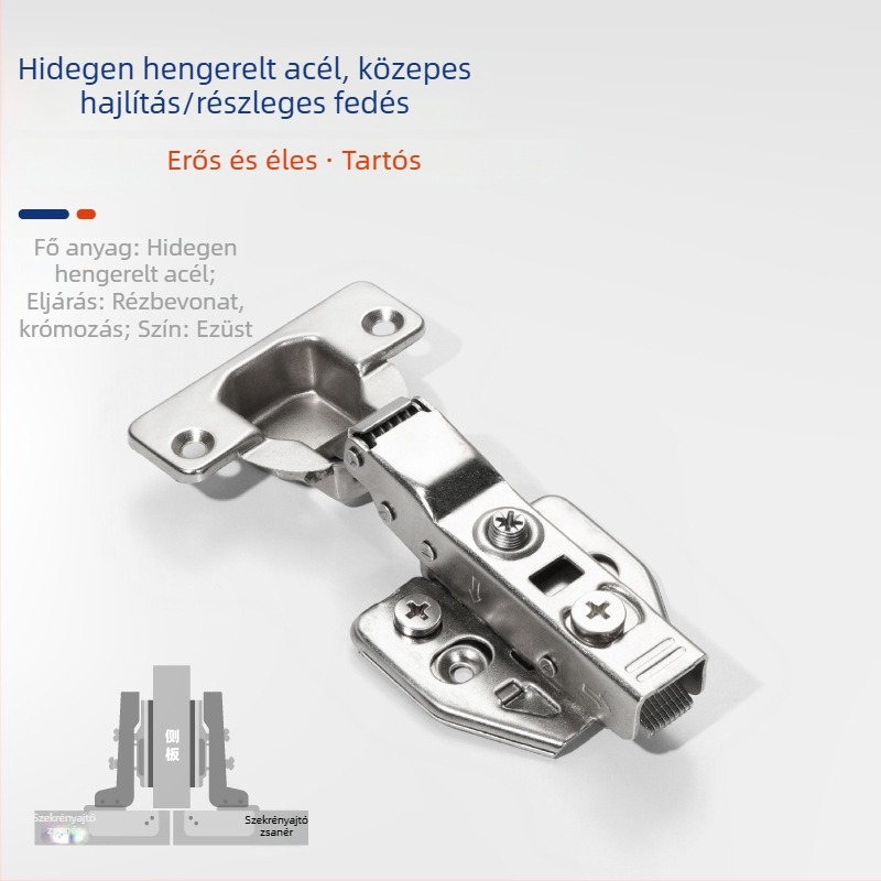 3D-s állítható hidraulikus szekrényajtó zsanér, rozsdamentes acélból – bútorhardver