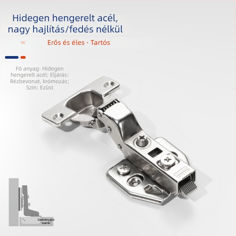3D-s állítható hidraulikus szekrényajtó zsanér, rozsdamentes acélból – bútorhardver