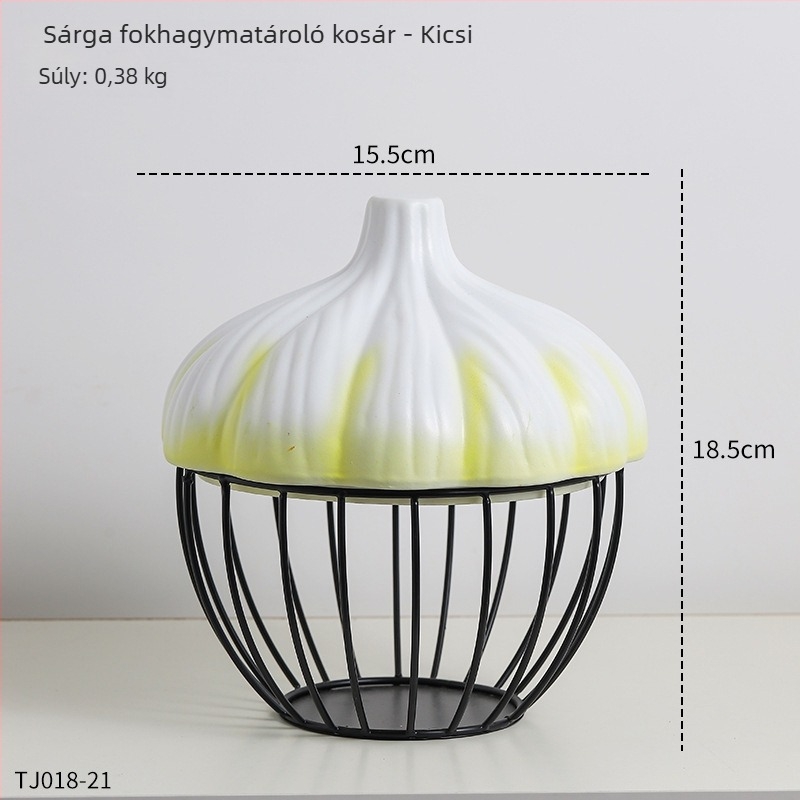 Vasból készült, fonott kosár fokhagyma, burgonya és gyömbér számára – multifunkcionális konyhai tároló és dekoratív kosár