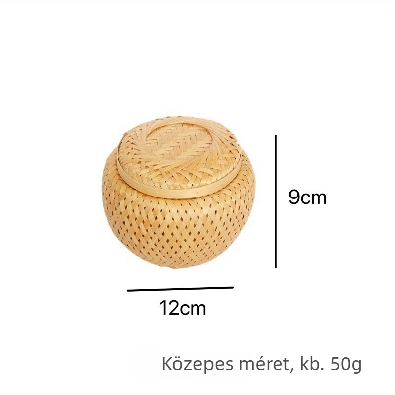 Rattan gyümölcs- és snackkosár, japán stílusú tároló, szövött asztali kosár otthonra