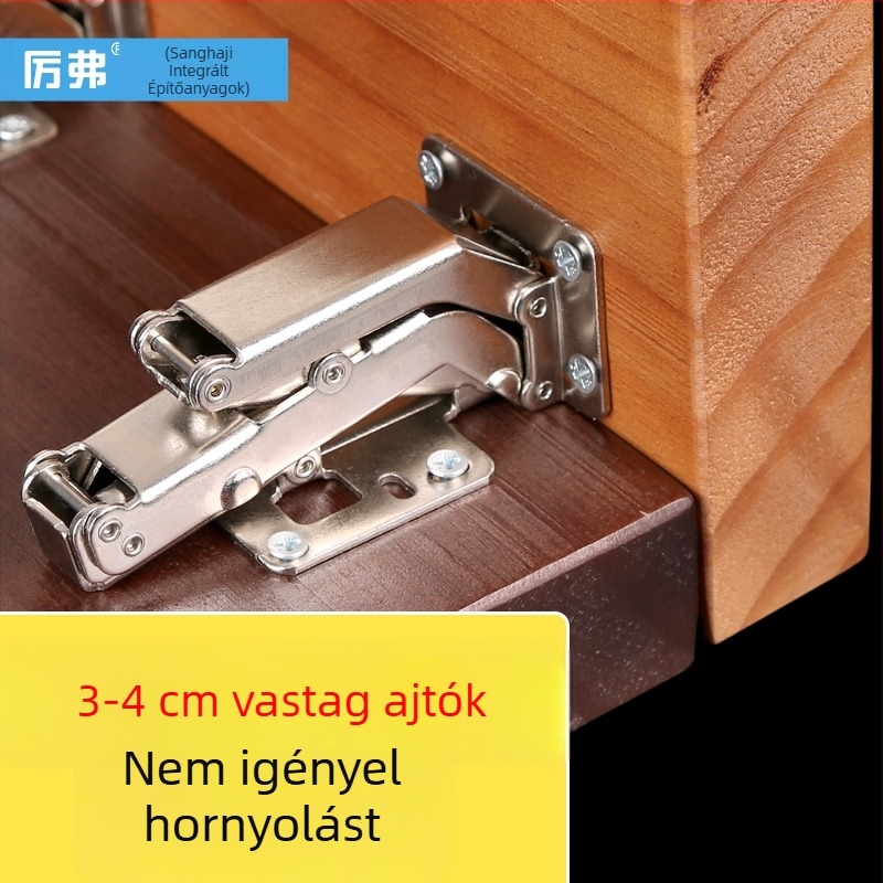 3-4 cm vastag ajtópanel, nagy szögű csuklópánt, 130-170°, fúrás nélkül, szekrényajtóhoz