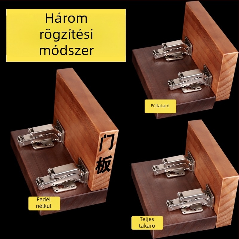 3-4 cm vastag ajtópanel, nagy szögű csuklópánt, 130-170°, fúrás nélkül, szekrényajtóhoz