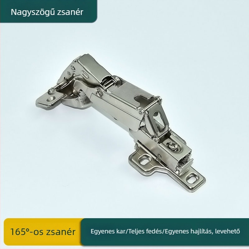 165 fokos csuklópánt csillapítóval sarokgardrób ajtókhoz, nikkelezett acélból