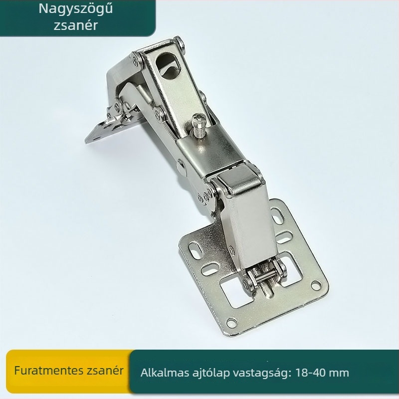 165 fokos csuklópánt csillapítóval sarokgardrób ajtókhoz, nikkelezett acélból