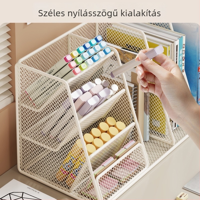 Asztali könyvespolc és asztali rendező, nagy kapacitású fájl- és irattároló