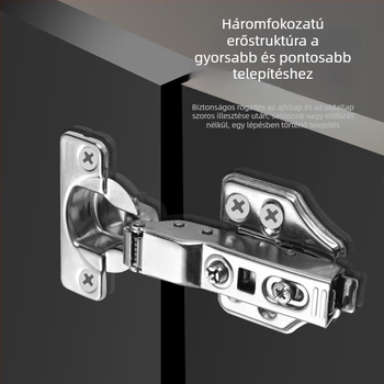Háromfokozat teljes csillapítású hidraulikus szekrényajtó-zsanér 16–28 mm vastag ajtókhoz