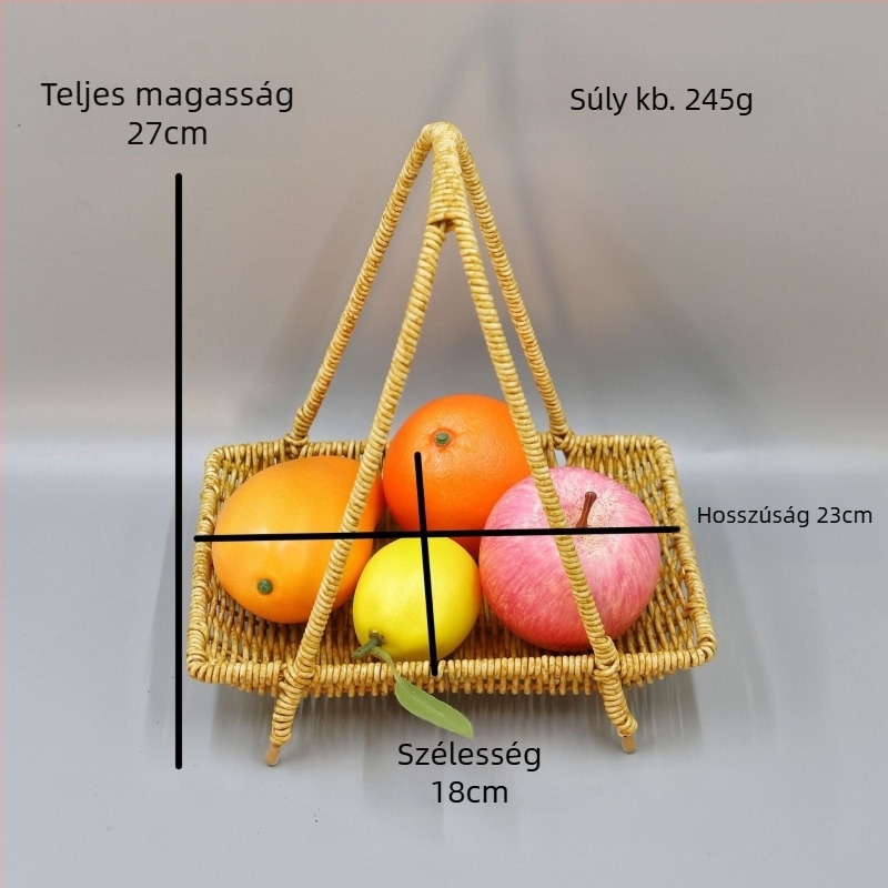 Rattan, európai stílusú, többemeletes desszert- és gyümölcs kiállító állvány, nassolnivalók és tárolás