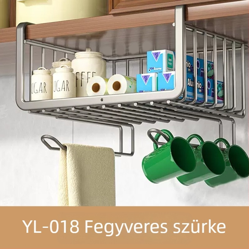 Elu kreatív akasztós kosár a szekrény alatt, vasból készült konyhai tároló