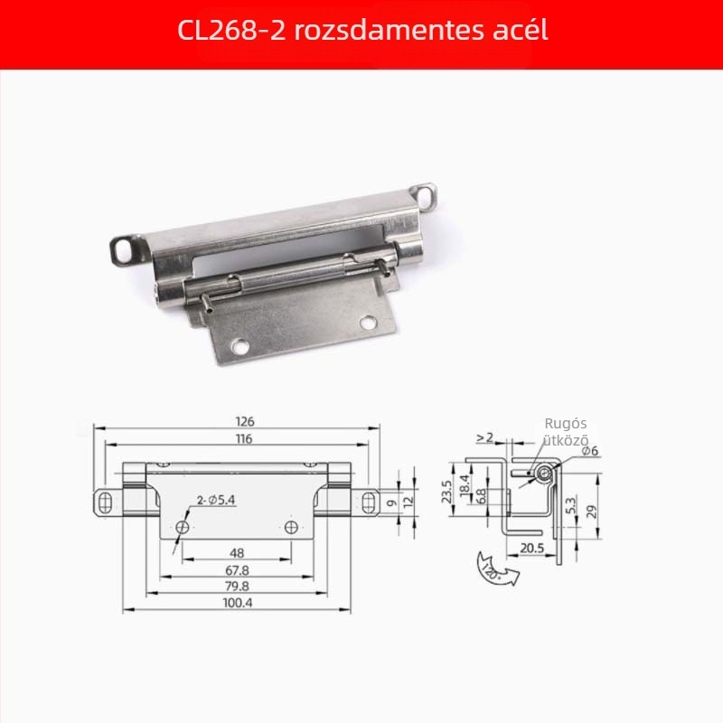 CL268-1-2-3304 Rozsdamentes acél rejtett zsanér, kivehető elosztó szekrényekhez