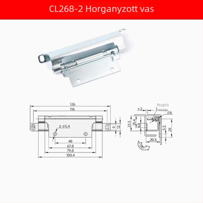 CL268-1-2-3304 Rozsdamentes acél rejtett zsanér, kivehető elosztó szekrényekhez