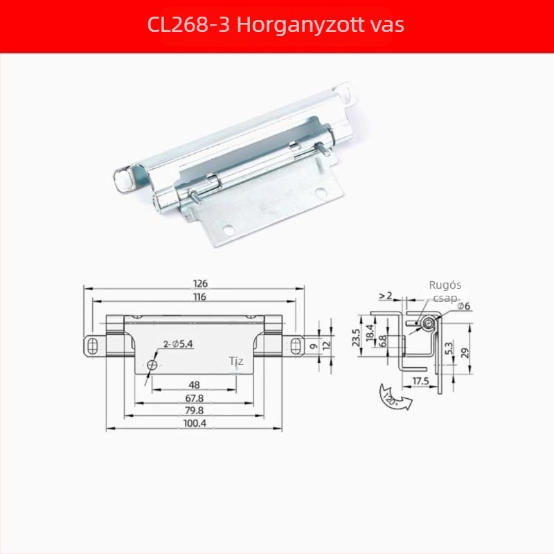 CL268-1-2-3304 Rozsdamentes acél rejtett zsanér, kivehető elosztó szekrényekhez