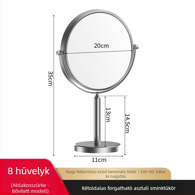Kétoldalas asztali sminktükör kozmetikai szalon és iroda számára, ultra éles nagyítás, hordozható otthoni sminkeléshez