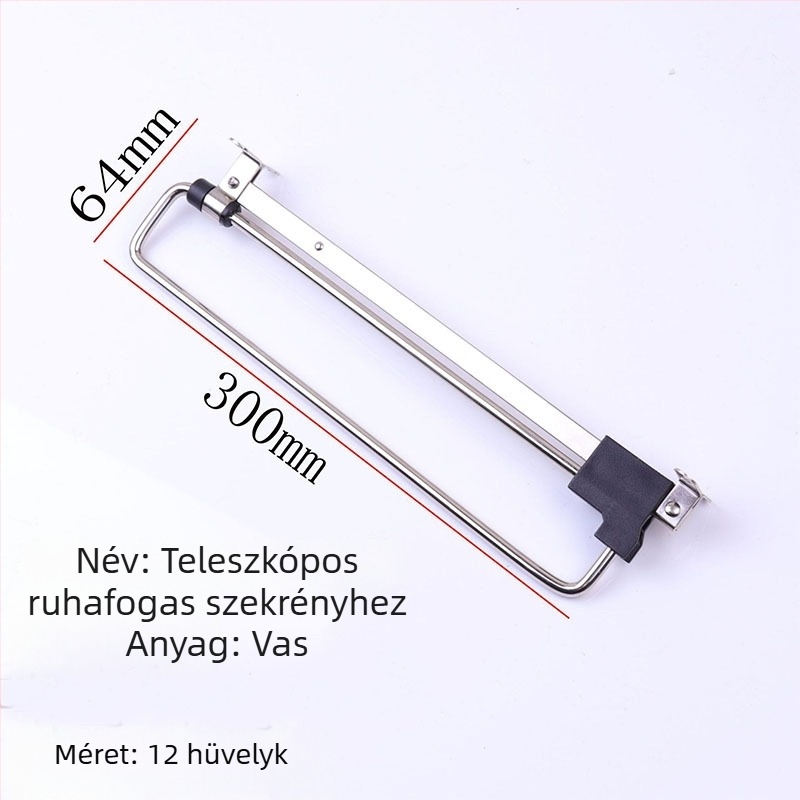 Teleszkópos ruhatartó szekrényekhez és gardróbokhoz, masszív, stabil és tartós, nagy teherbírású, bútorkiegészítő