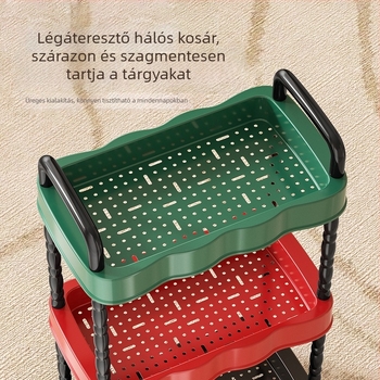 Négyemeletes álló tároló kocsi – gyümölcsök, nassolnivalók és játékok tárolására