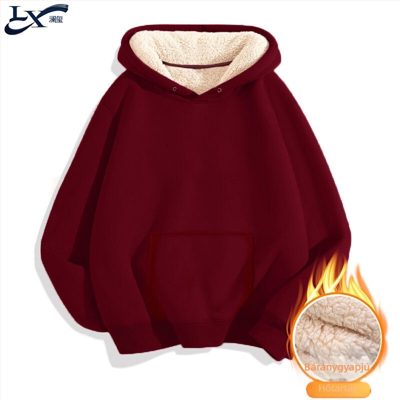 Férfi kapucnis pulóver fleece 460 g, húzókötéllel, laza szabású, mindennapi stílus