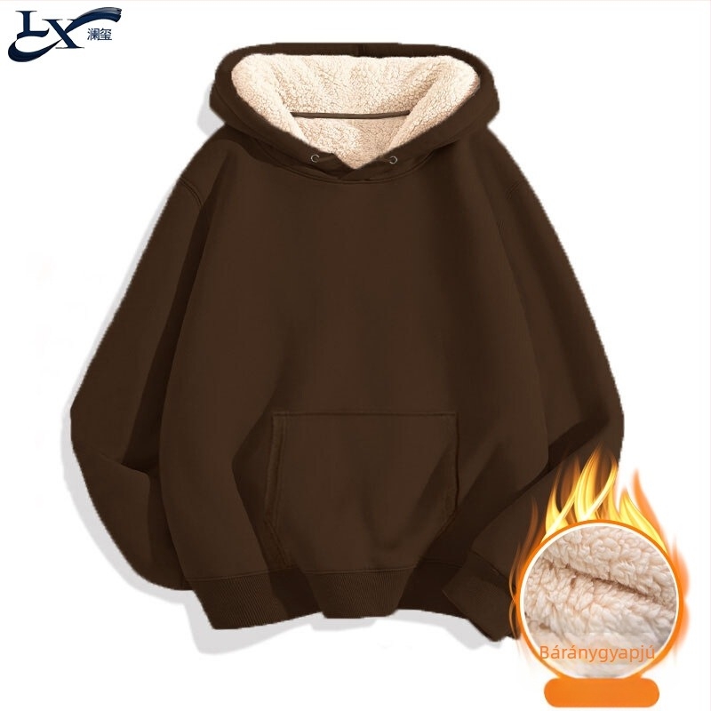 Férfi kapucnis pulóver fleece 460 g, húzókötéllel, laza szabású, mindennapi stílus