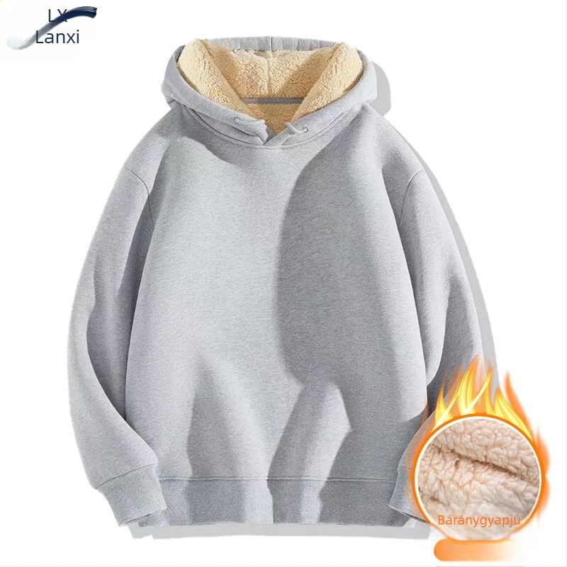 Férfi kapucnis pulóver fleece 460 g, húzókötéllel, laza szabású, mindennapi stílus