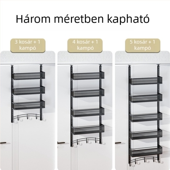 Fúrás nélküli ajtó fölé szerelhető tároló, ruhákhoz, keskeny polc gardróbhoz
