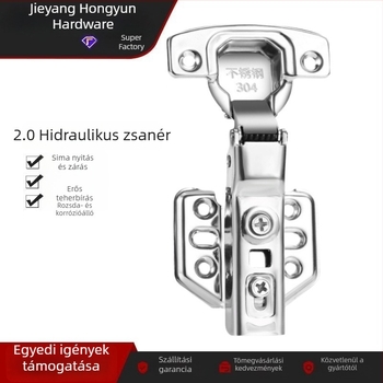 Személyre szabott 304 rozsdamentes acél pánt, 2.0 csillapítóval, csendes működés, gardróbajtó pánt hidraulikus csillapítással és rugóval