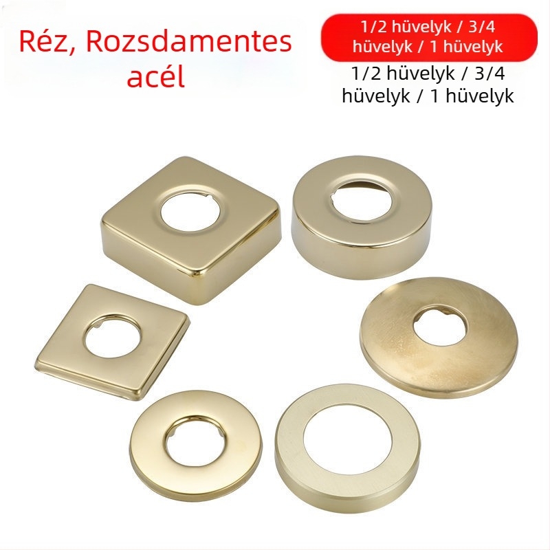 Arany színű rozsdamentes acél díszfedél zuhanyhoz, kerek és négyszögletes kivitelhez és szögcsaphoz