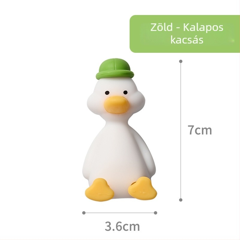 Aranyos kacsa alakú szilikon fogkefetartó szívókoronggal – falra szerelhető fürdőszobai tároló, rajzfilm mintával
