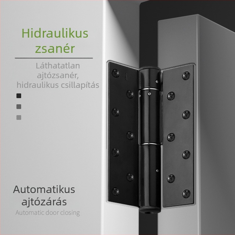 Rejtett ajtózsanér hidraulikus csillapítóval, automatikus záródású rugóval faajtókhoz