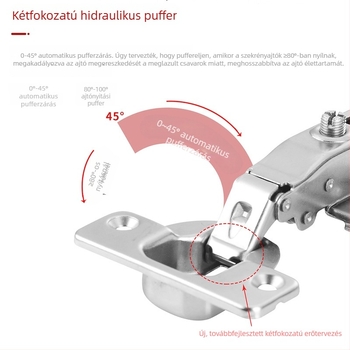 Pozícionáló típusú kétszintű hidraulikus pánt rézzel bevont alapzattal, korrózióálló, otthoni gardróbok és szekrények ajtóihoz csillapító funkcióval