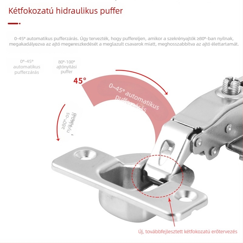 Pozícionáló típusú kétszintű hidraulikus pánt rézzel bevont alapzattal, korrózióálló, otthoni gardróbok és szekrények ajtóihoz csillapító funkcióval