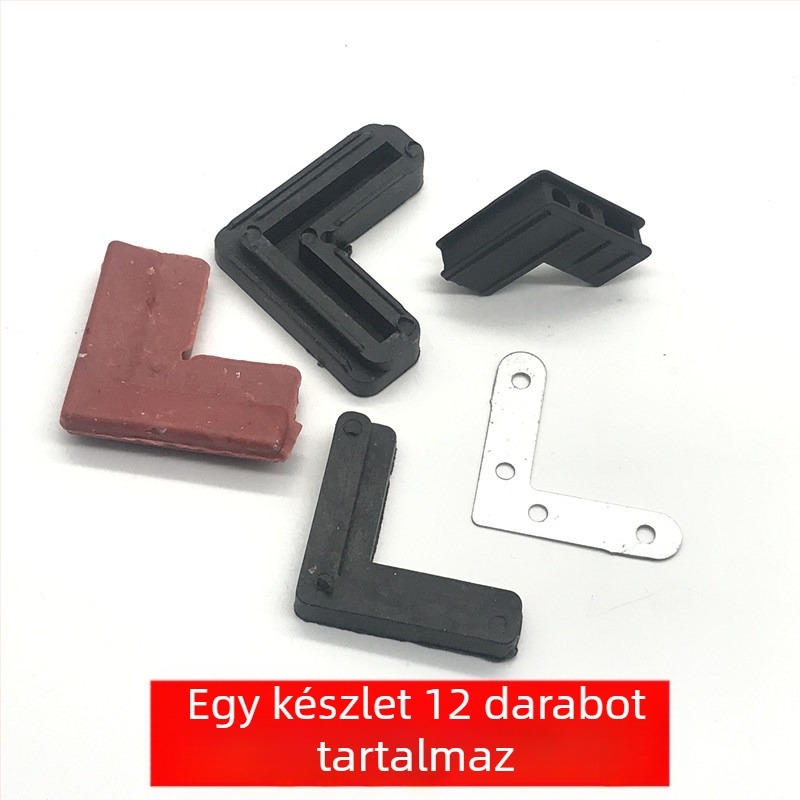 Ablakrostély háló sarokcsatlakozója, 7-es alakú vas sarok, nylon és vas összetétel, külső műanyag és alumínium ötvözet, modern minimalista stílus