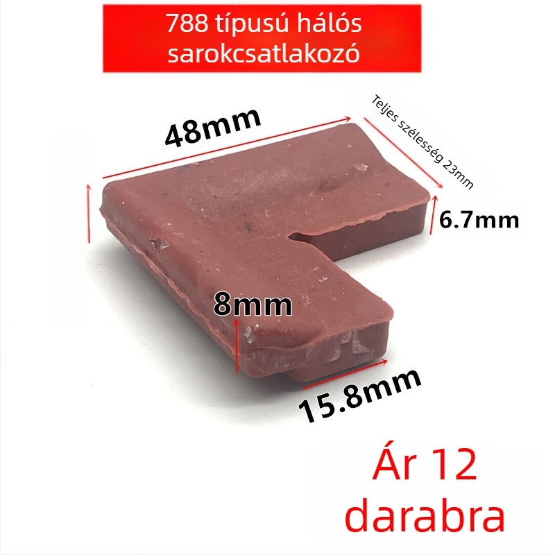 Ablakrostély háló sarokcsatlakozója, 7-es alakú vas sarok, nylon és vas összetétel, külső műanyag és alumínium ötvözet, modern minimalista stílus