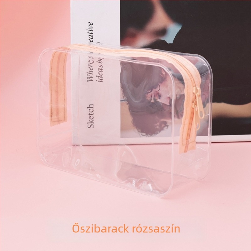 Átlátszó EVA utazási kozmetikai táska folyadékokhoz és kozmetikumokhoz, zárt, kézipoggyászhoz
