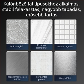 Rozsdamentes acél ruhakapó, ragasztós, fúrás nélkül, az ajtó mögé szerelhető
