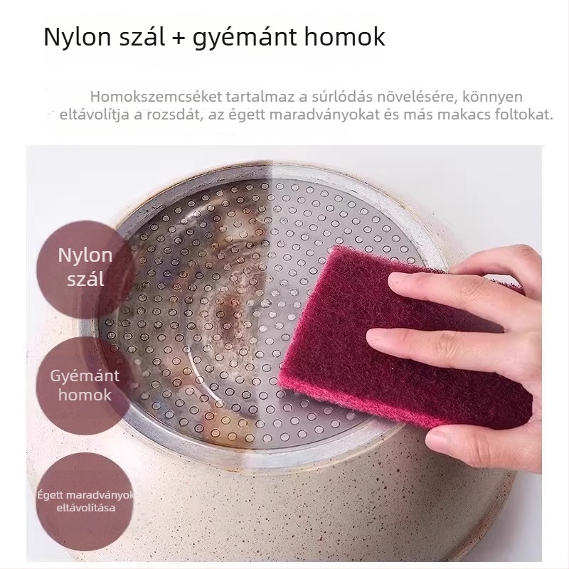 Emery tisztítópad lábasokhoz és serpenyőkhöz – zsírtalanítás, konyhai tisztító rongy, rozs eltávolítása