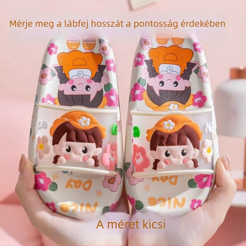 Gyerekeknek készült papucs hercegnő motívummal, lányoknak, beltéri használatra, csúszásmentes talppal, nyár, puha talp