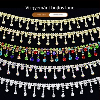 Kézzel varrt kristályos lánc DIY ékszerekhez, ruhadísz bojtokkal