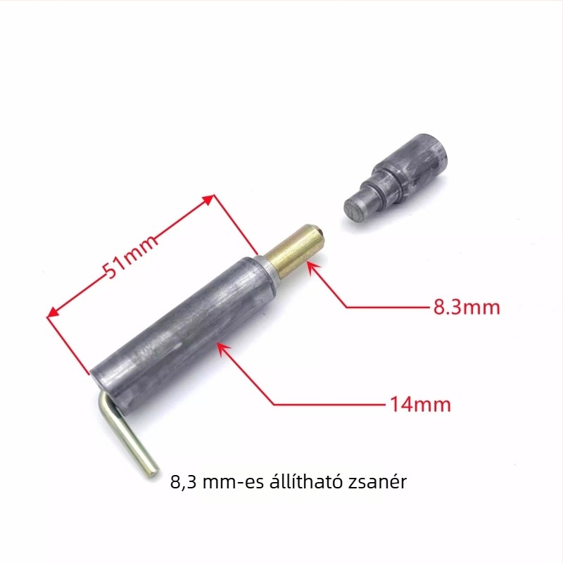 HL117 hengeres rugós zár és hegesztett ajtópántok, mozgatható felső és alsó ajtópánt, szénacél 3,5 mm