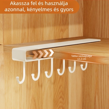 Ajtóra szerelhető kalap- és táskaakasztó – fúrás nélkül, modern minimalist stílus, kulcsok kiállítására