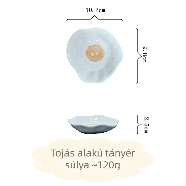 Kreatív kerámia mártótál karikatúra mintával, kézzel festett, kis tál szószokhoz