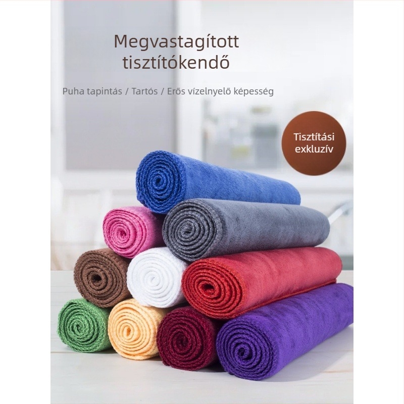 Tisztító mikroszálas kendő, vastag, nedvszívó, szöszmentes, üveghez, asztalokhoz és padlókhoz