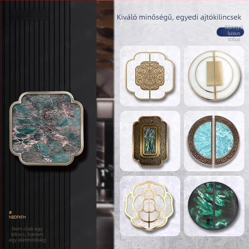 Kínai stílusú alumínium ajtófogantyú, könnyed luxussal, konkáv gravírozott üveg díszítéssel és kagyló jade motívummal
