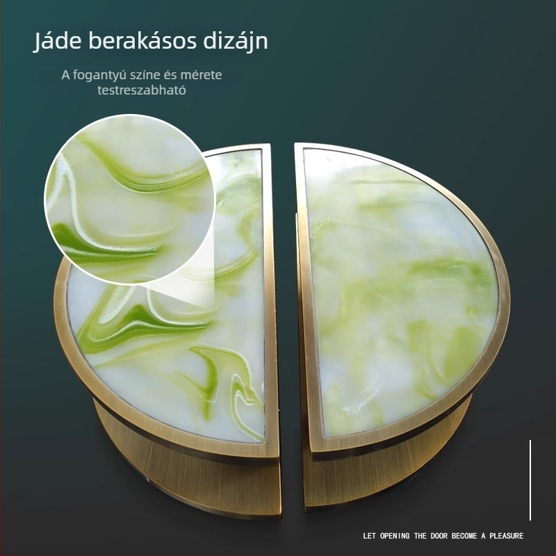 Kínai stílusú alumínium ajtófogantyú, könnyed luxussal, konkáv gravírozott üveg díszítéssel és kagyló jade motívummal
