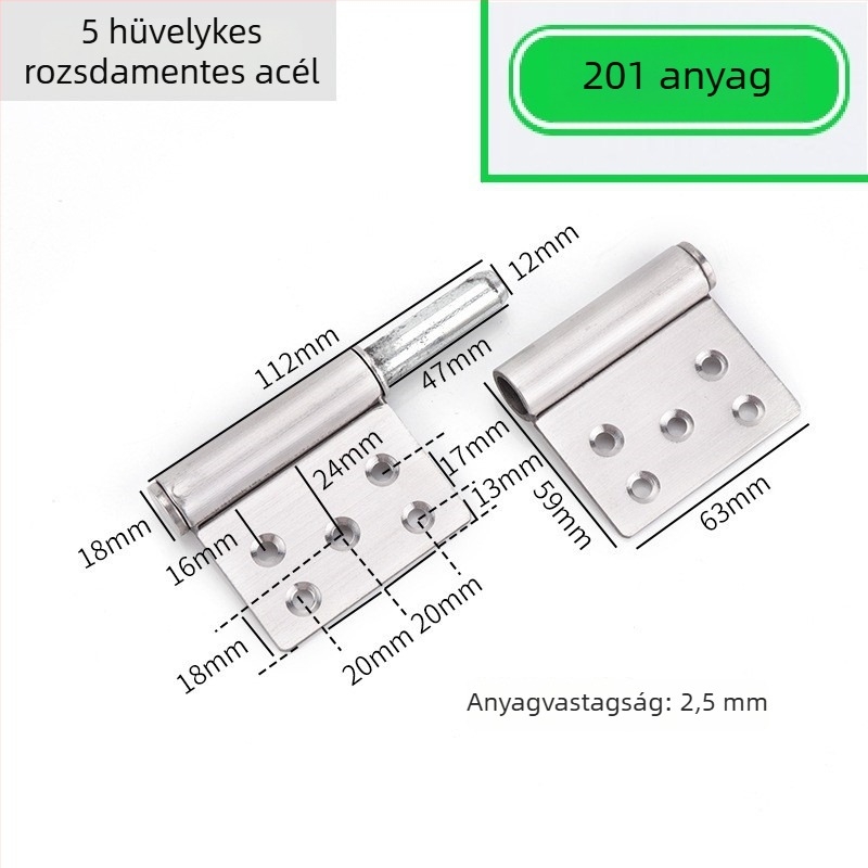 Rozsdamentes acélból készült univerzális zászló alakú pánt ajtókhoz és ablakokhoz, tűzálló, leszerelhető és forgó, modell J86999