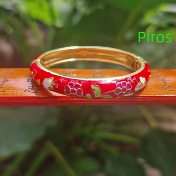 Gyermekeknek szóló cloisonné karkötő virágos áttört mintával, etnikus stílusú ékszer lányoknak