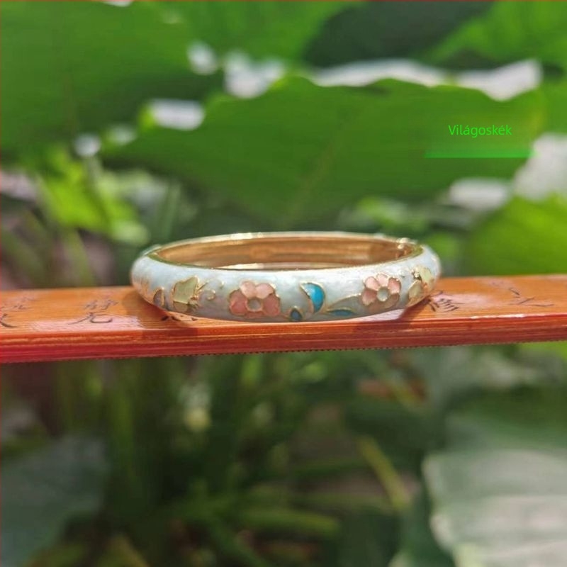 Gyermekeknek szóló cloisonné karkötő virágos áttört mintával, etnikus stílusú ékszer lányoknak