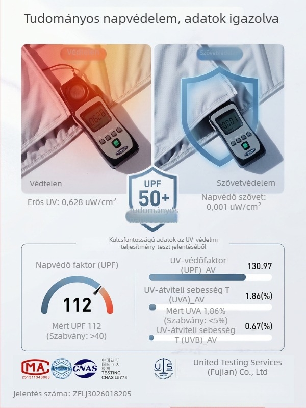 Uniszex nyári Ice Silk UV‑védett felső, ultra‑vékony, lélegző UPF50+ külső dzseki
